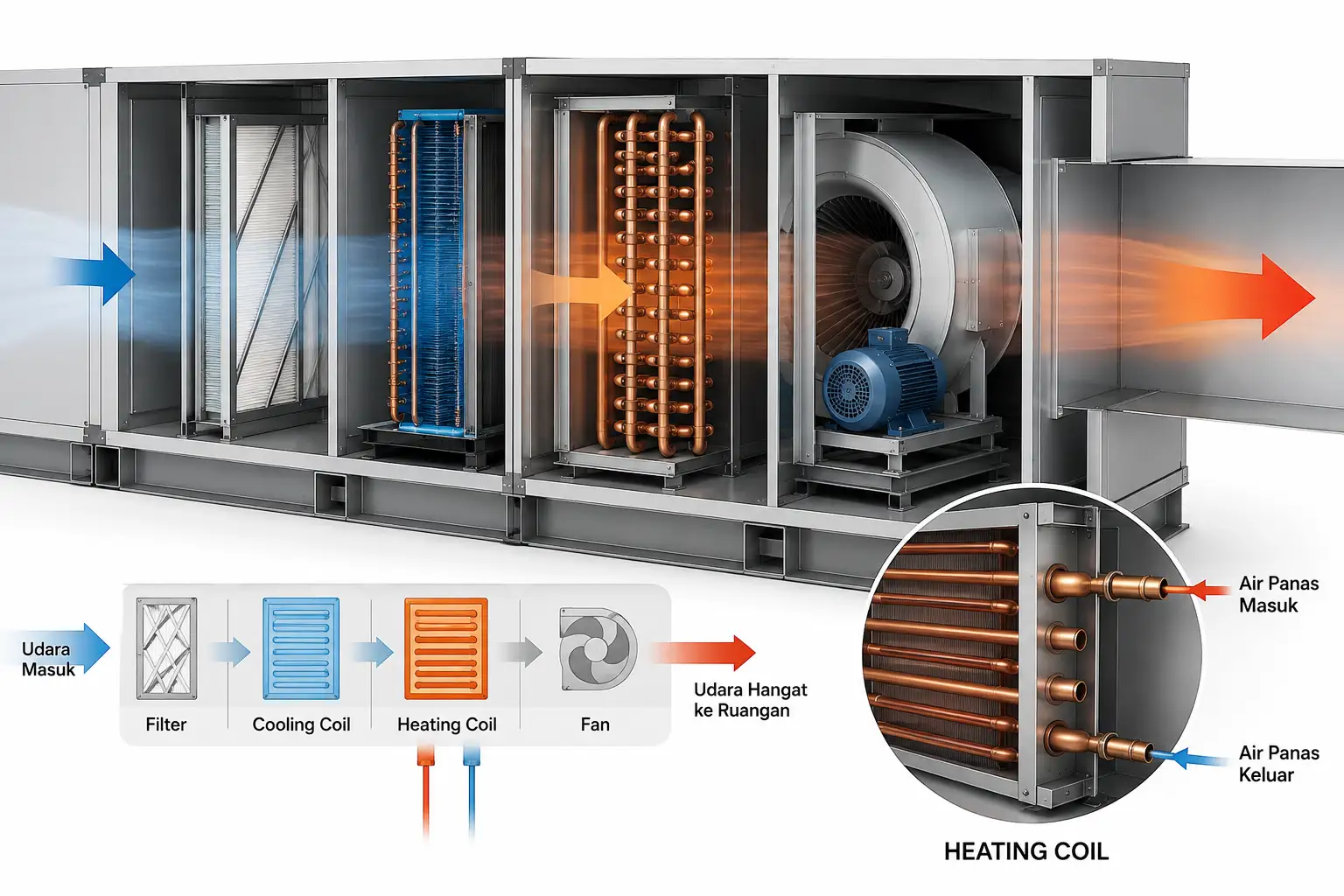 Fungsi dan Cara Kerja Heating Coil AHU